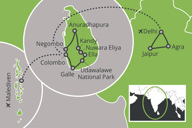 Rondreizen – Rondreis India, Sri Lanka & Malediven